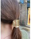 Elastique à cheveux avec bijou ovale doré