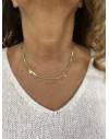 Collier doré double chaine papillon