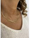 Collier doré double chaine papillon