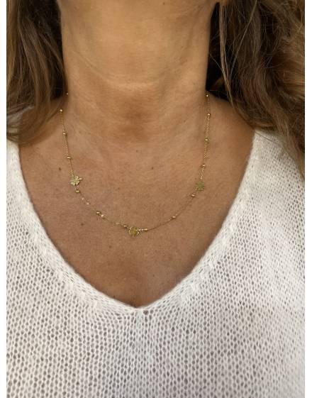 Collier doré trèfle plein