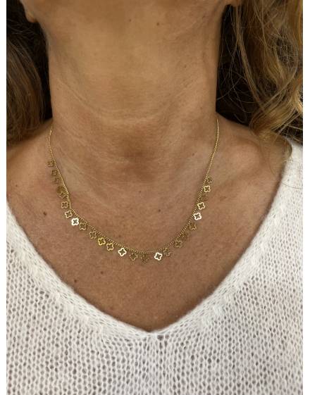 Collier doré trèfle vide