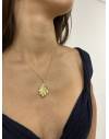 Collier doré pendentif à feuille