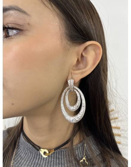 Boucles d’oreilles pendantes argentées