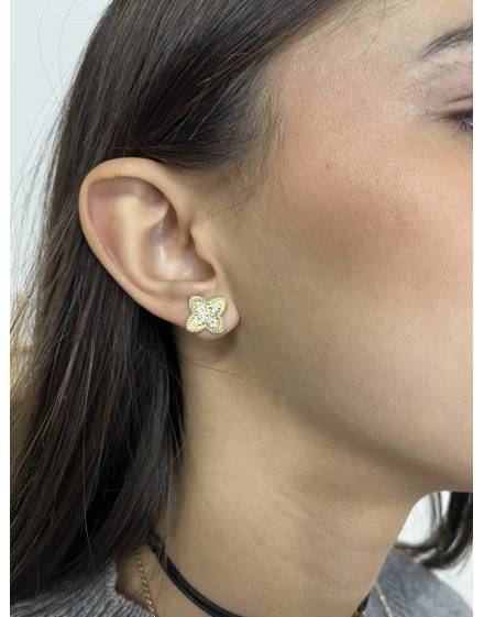 Boucles d'oreilles dorées fleur