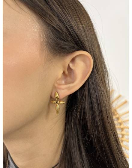 Boucles d'oreilles croix dorée