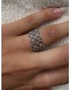 Bague argenté dentelle