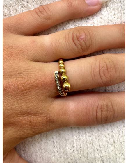 Bague or sphères