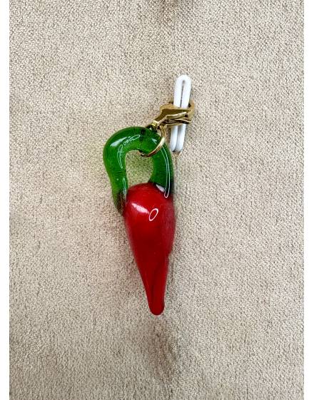 Charms poivron rouge en acier inoxydable