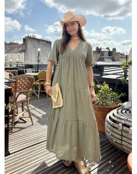 Robe longue kaki