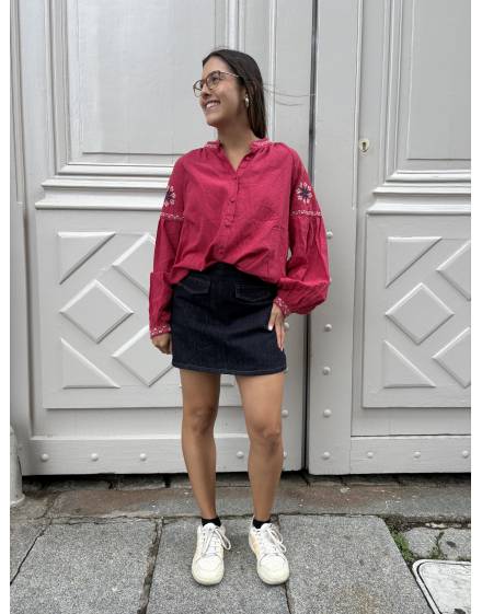 Jupe short James bleu brut