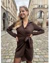 Robe courte porte feuille chocolat