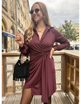 Robe courte porte feuille bordeaux