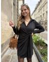 Robe courte porte feuille noire