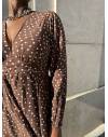 Robe courte à pois chocolat