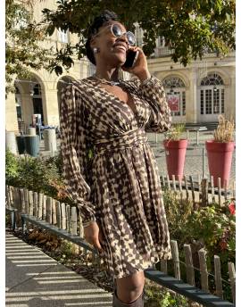 Robe courte à motif chocolat