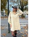 Robe Col Collerette crème