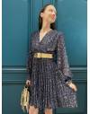 Robe courte Plissée Bleue Liberty