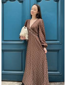 Robe Courte À Pois Chocolat