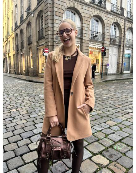 Manteau long camel