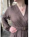 Robe longue avec ceinture chocolat