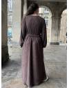 Robe longue avec ceinture chocolat