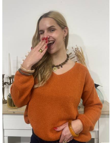 Pull en alpaga orange