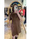 Robe suédine camel avec détails poches