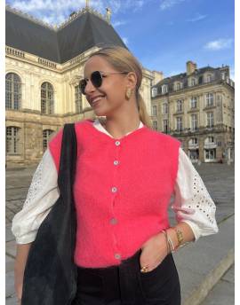 Gilet sans manches rose fuchsia