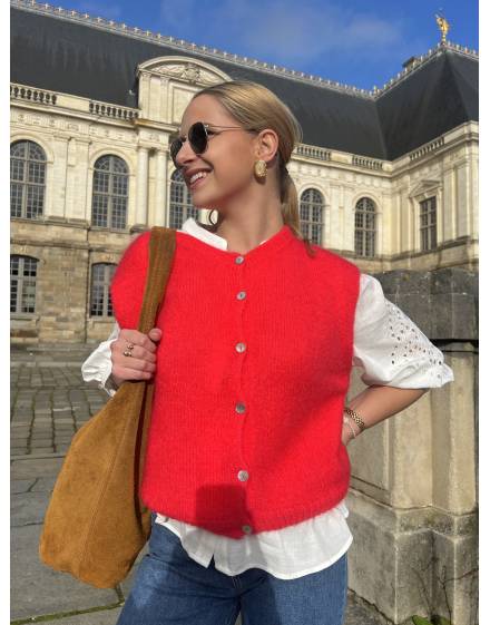 Gilet sans manches rouge