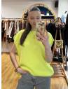Pull sans manches en Alpaga Jaune Fluo