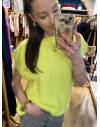 Pull sans manches en Alpaga Jaune Fluo