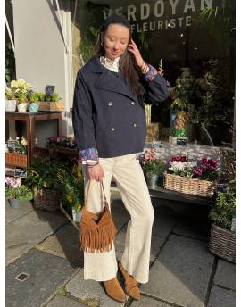 Trench court bleu marine