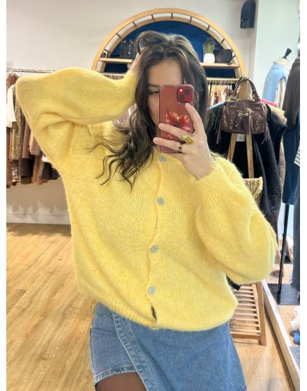 Gilet En Laine Jaune