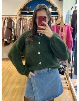 Gilet en laine vert forêt