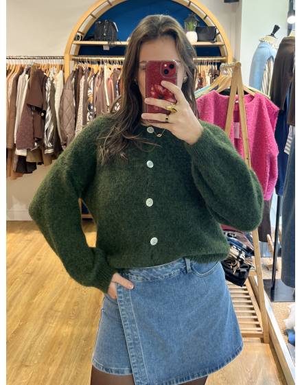 Gilet en laine vert forêt