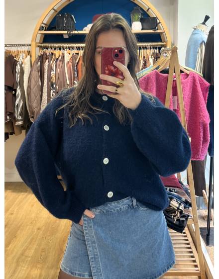 Gilet en laine bleu marine