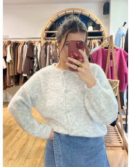 Gilet en laine gris perle