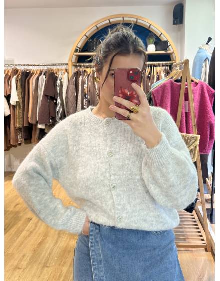 Gilet en laine gris perle