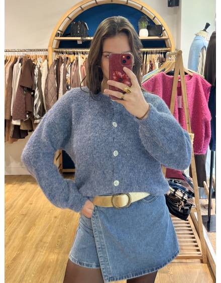 Gilet en laine bleu ciel
