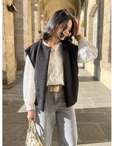 Gilet sans manches structuré noir