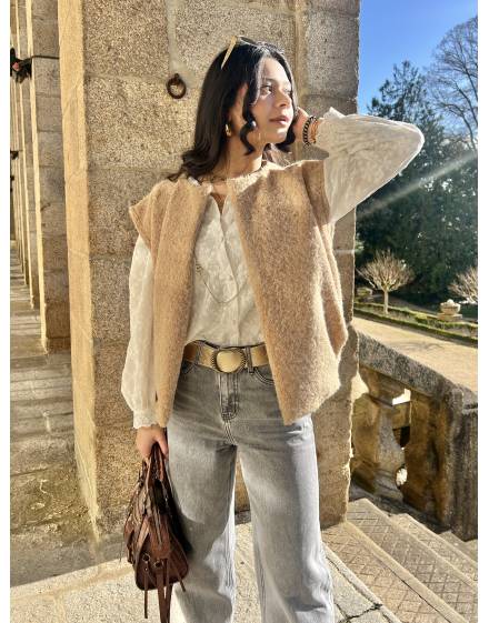 Gilet sans manches structuré camel