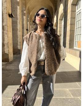 Gilet sans manches structuré chocolat