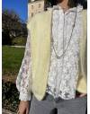 Gilet sans manches en mohair jaune