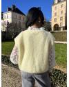 Gilet sans manches en mohair jaune