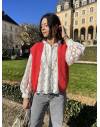Gilet sans manches en mohair rouge