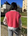 Gilet sans manches en mohair corail