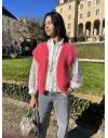 Gilet sans manches en mohair corail
