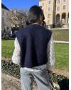 Gilet sans manches en mohair bleu marine