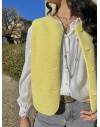 Gilet sans manches effet mouton jaune poussin
