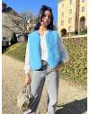 Gilet sans manches effet mouton bleu
